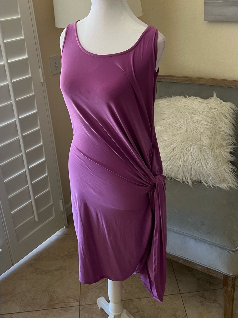 🌸Marc Bouwer Sleeveless Side-Tie Midi Dress in Lilac